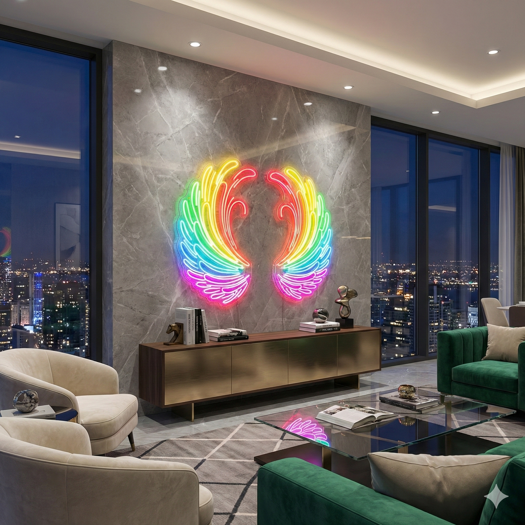 Gökkuşağı LED Neon Kanatlar