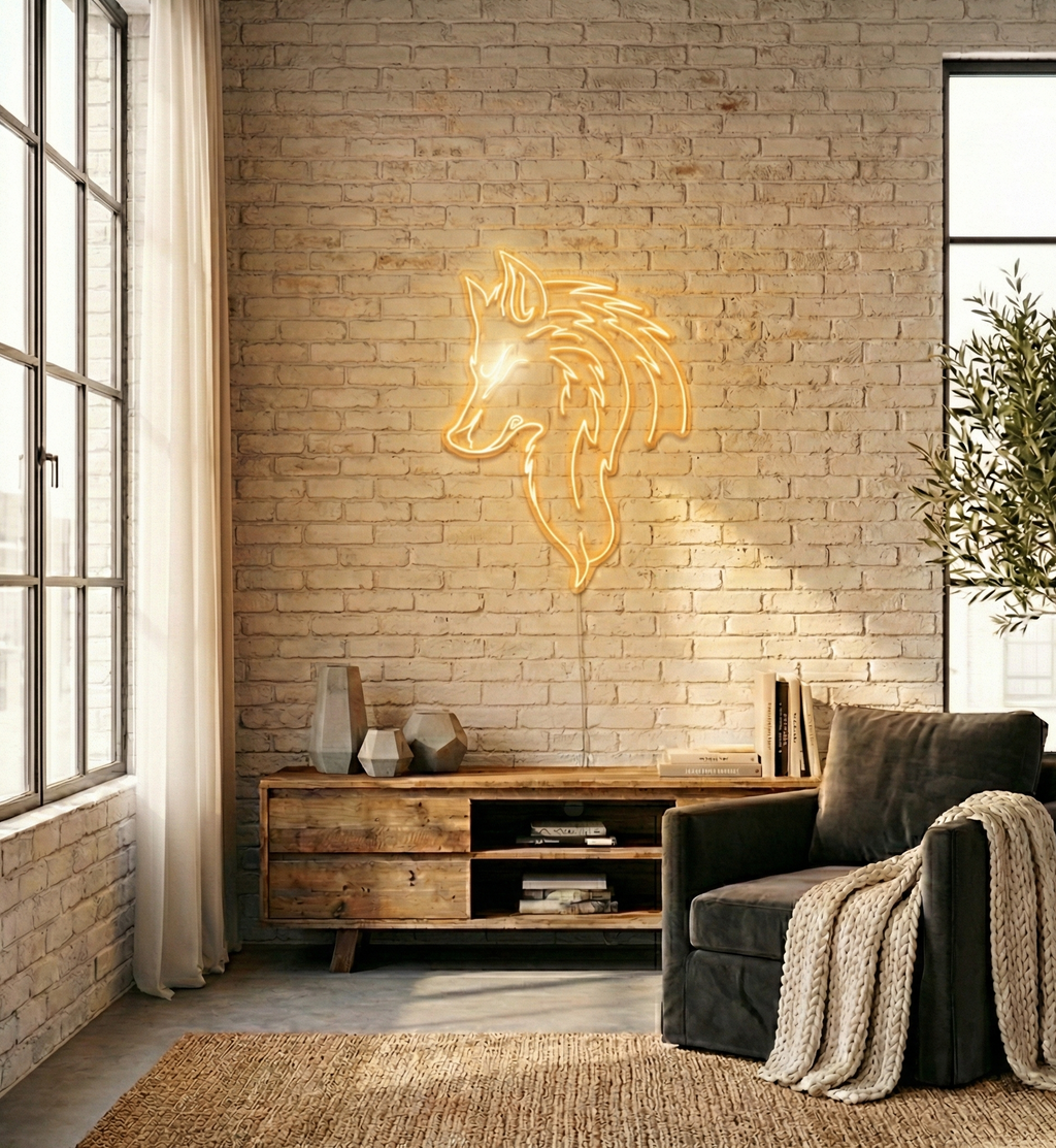 Asil Kurt Figürlü Özel Tasarım LED Neon Tabela