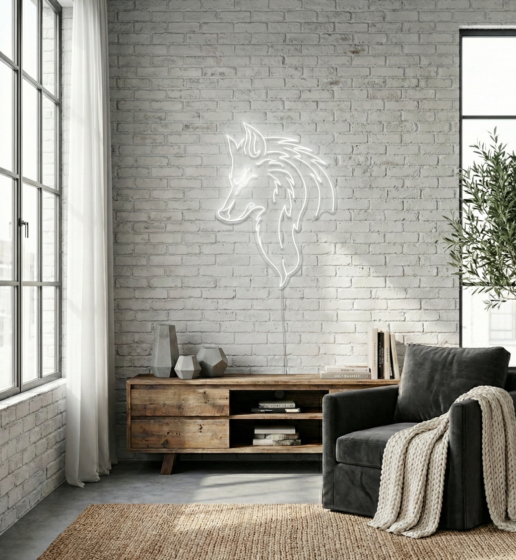 Asil Kurt Figürlü Özel Tasarım LED Neon Tabela