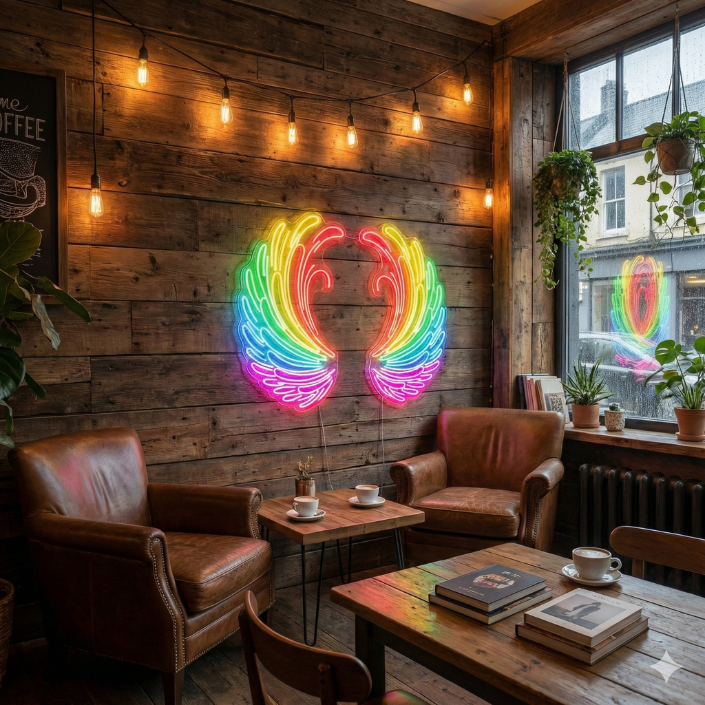 Gökkuşağı LED Neon Kanatlar