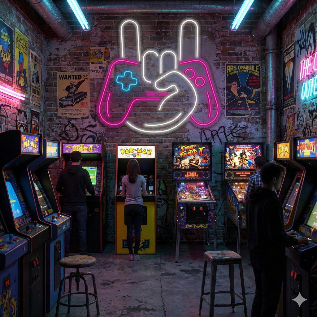 Gamer Rock On Neon Duvar Tabelası