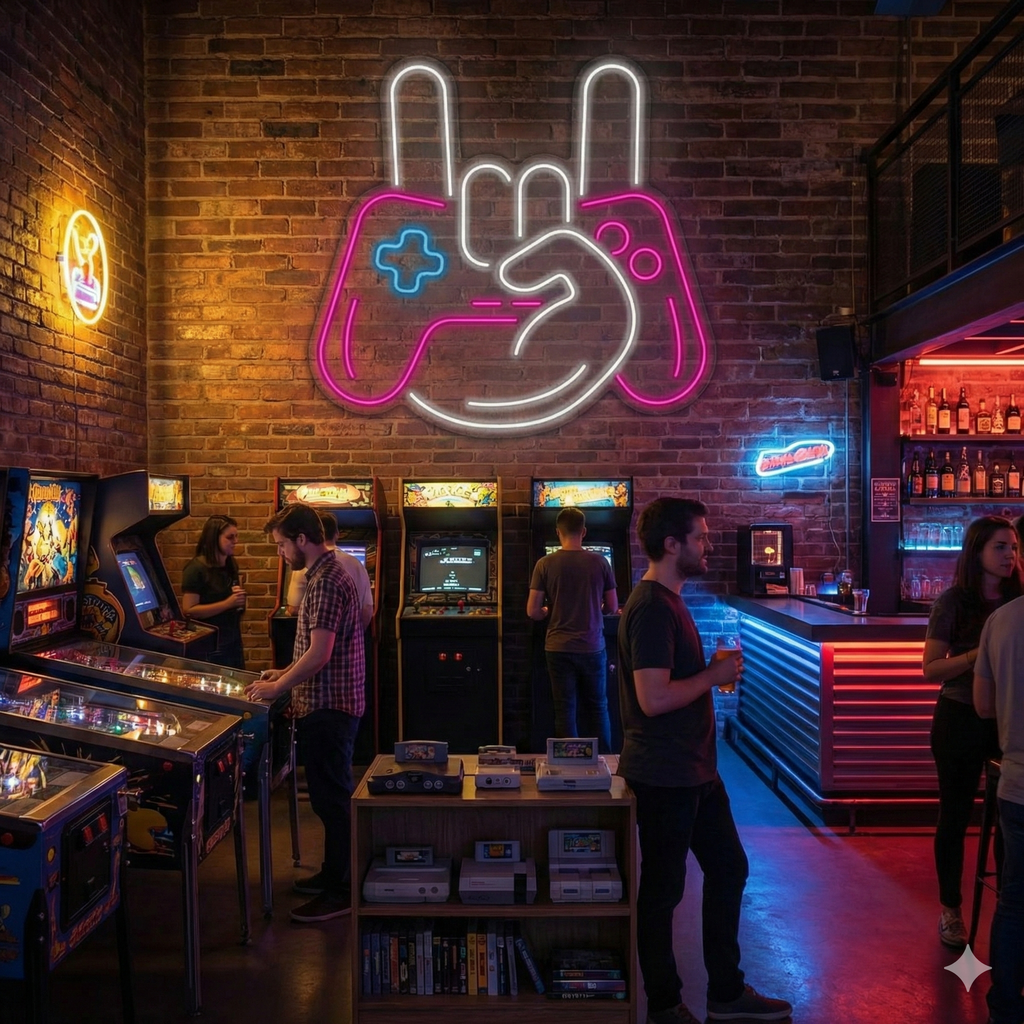 Gamer Rock On Neon Duvar Tabelası