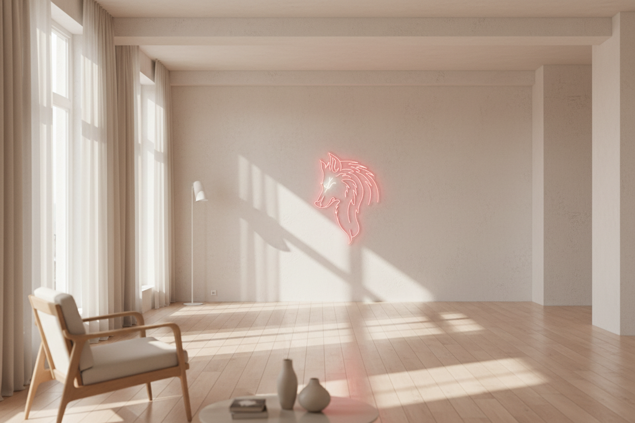 Asil Kurt Figürlü Özel Tasarım LED Neon Tabela