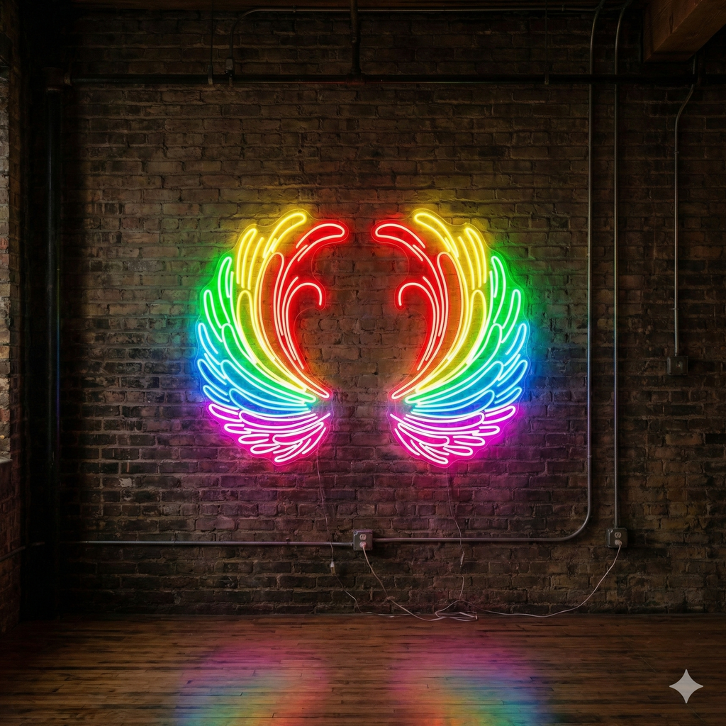 Gökkuşağı LED Neon Kanatlar