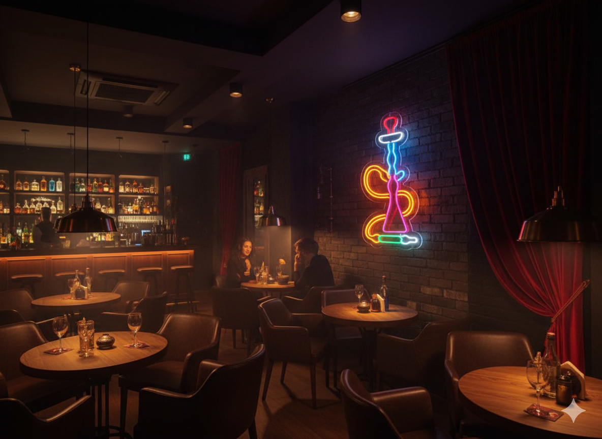 Dekoratif Nargile Tasarım Neon Led Tabela
