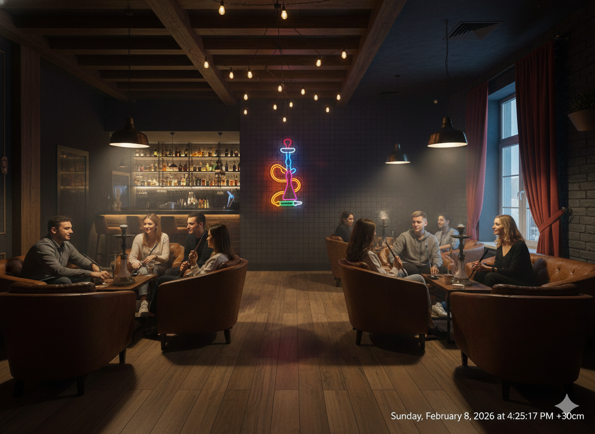 Dekoratif Nargile Tasarım Neon Led Tabela