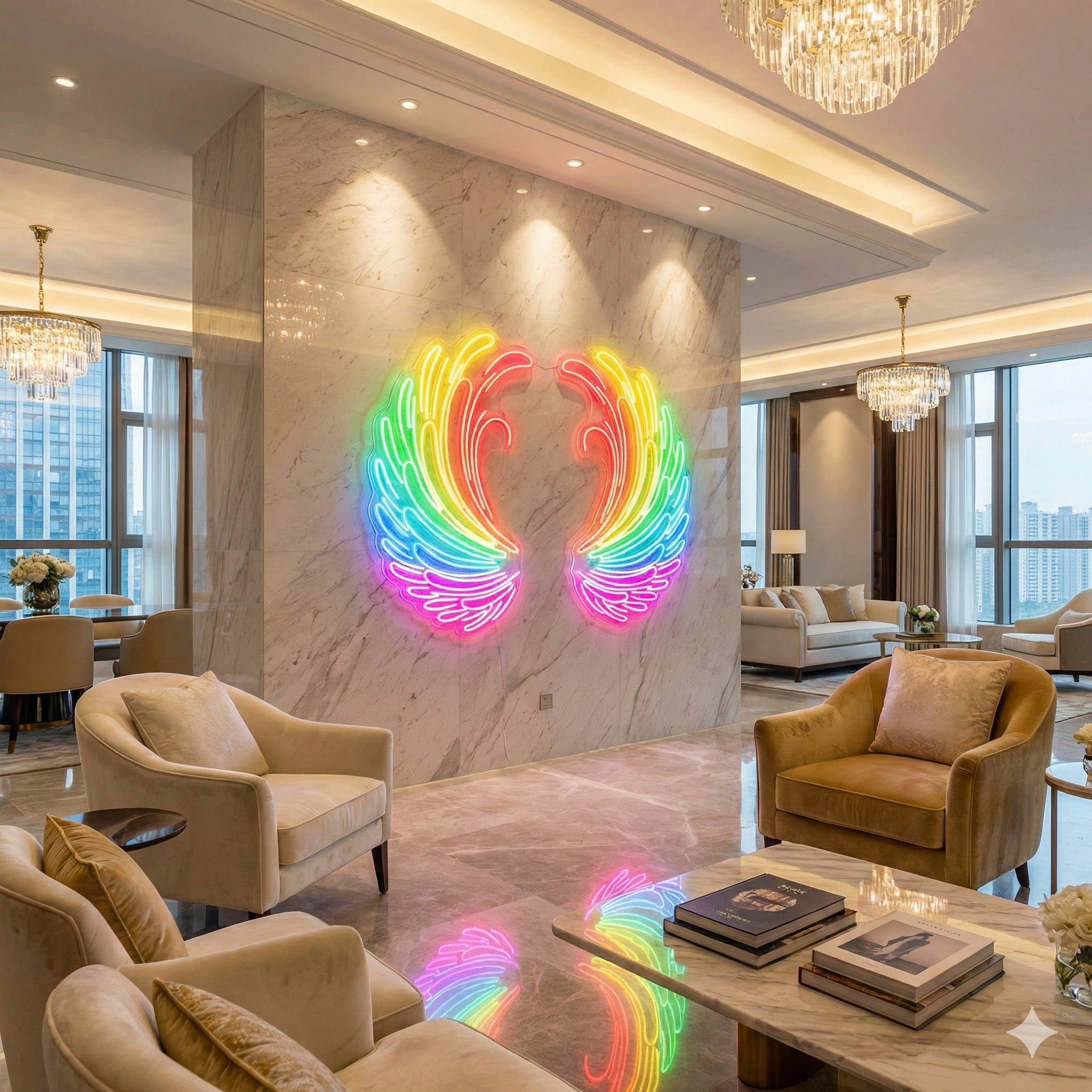 Gökkuşağı LED Neon Kanatlar